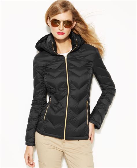 michael kors black down chevron puffer coa|michael michael kors chevron quilted down coat .